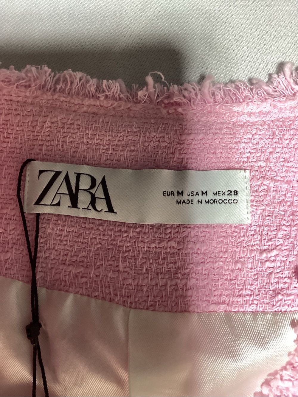 ZARA Light Pink Tweed Double-Breasted Blazer - Picture 5 of 14
